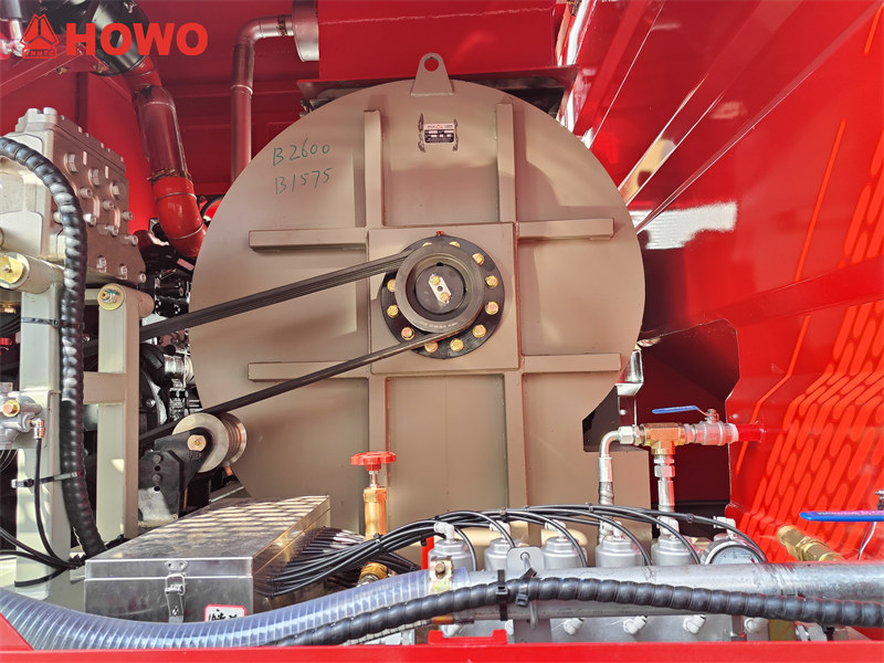 HOWO road sweeper truck powerful fan system