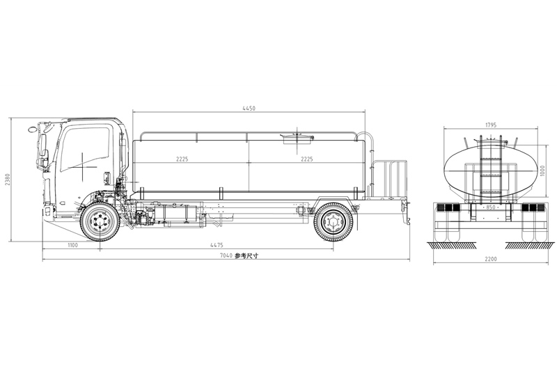 HOWO drinking water truck 6000L drawing