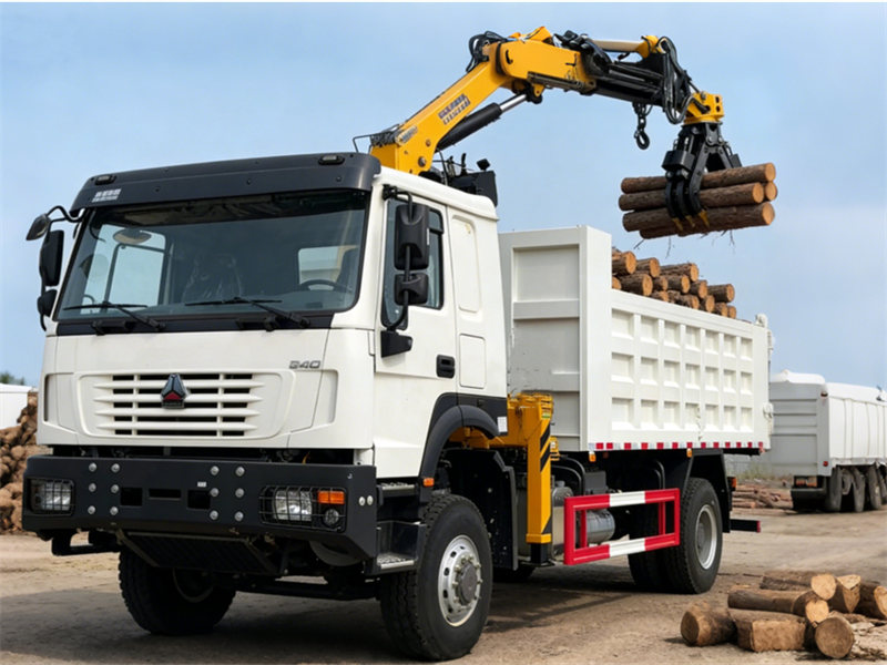 Howo dumper truck with crane