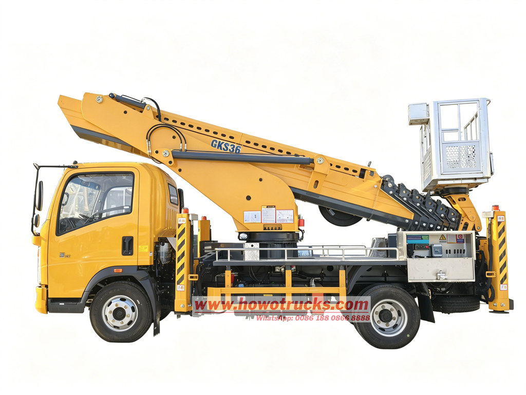 HOWO 14m telescopic manlifter truck