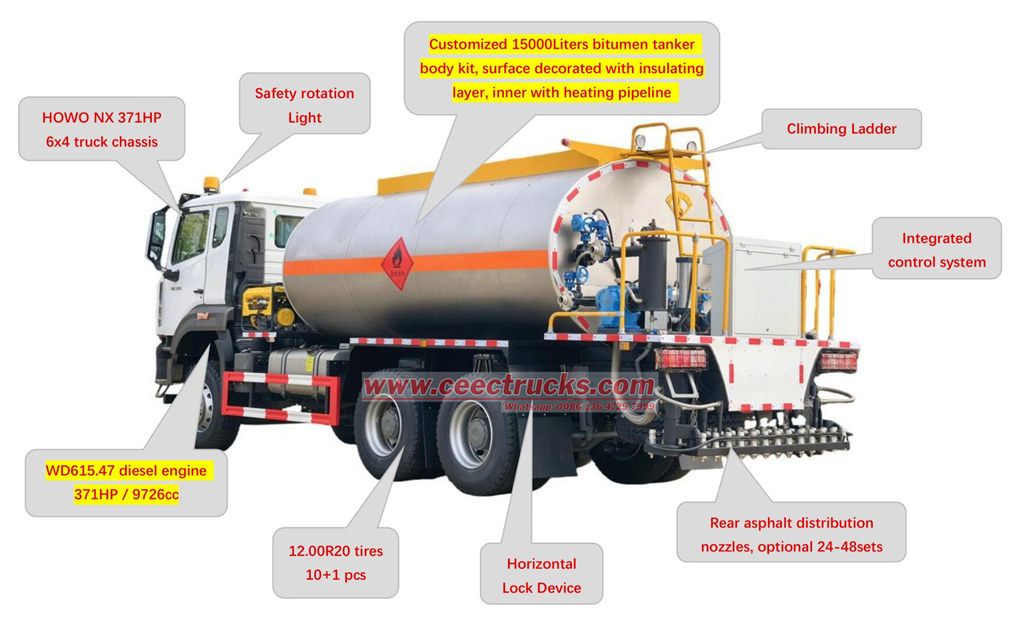 HOWO NX asphalt distribution truck component
